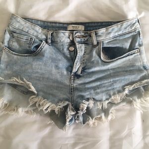 Mid rise jean shorts